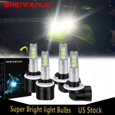 For Arctic Cat Crossfire 1000 600 700 4 LED Headlight Combo High Low 6000K Bulbs - Image 1 of 4