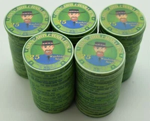 Six Card Charlie's Casino Set of 100 $25 Chips ChipCo. Long Beach WA * - Picture 1 of 2