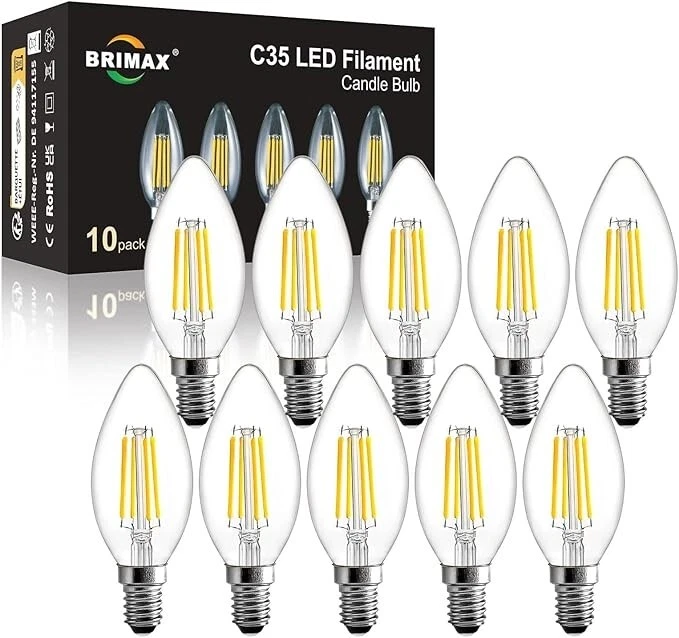 Brimax 6W 10pck C35 LED Filament Candle Bulb - Image 1 of 1