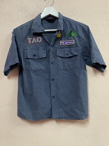 The Animals Observatory Casual Shirt TAO Workers Navy Blue Logo Patch Embroidery - Picture 1 of 7