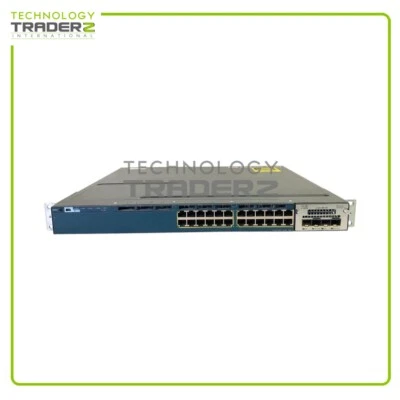 WS-C3560X-24P-L V02 Cisco 3560X 24 Port 1GigE PoE+ Switch W/ 1x C3KX-NM-10G V01 - Image 1 of 2