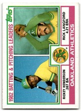 1983 TOPPS ATHLETICS TEAM LEADERS - RICKEY HENDERSON/RICK LANGFORD OAKLAND