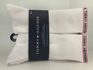 Tommy Hilfiger Herrensocken, weiße Crew-Socken, 6 Paar, $ 36 UVP 🎾🎒 - Bild 1 von 12