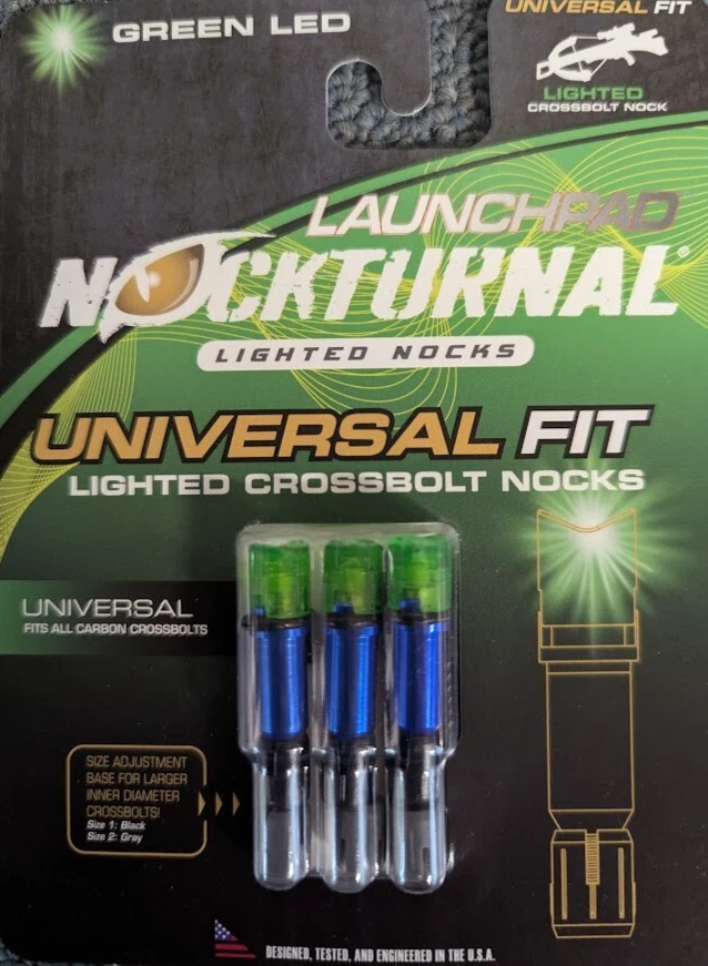 Universal LaunchPad Nockturnal Crossbow Half Moon Green Lighted Nocks - Image 1 of 1