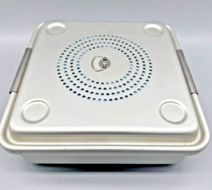 Case Medical Half Size Sterilization Tray with Basket, 12x11x4 Solid Bottom - Picture 1 of 7