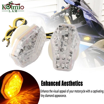 Fit For Suzuki GSXR 1000 01-04 Clear LED Embedded Turn Signal Lights Flash Lamp - Image 1 of 4