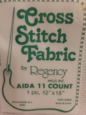 Cross Stitch Fabric, Regency Mills 12" x 18"  AIDA 11 Cotton, New, Granny Core - Image 1 of 3