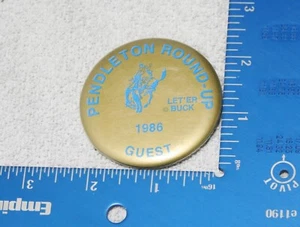 Vintage 2-3/8" Diameter 1986 Pendleton Round-Up "GUEST" Pinback Button - Picture 1 of 2