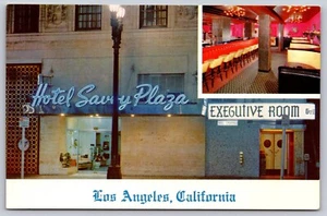 Hotel Savoy Plaza Night View Executive Room Grill Los Angeles California Card - Picture 1 of 4
