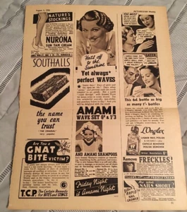 Página de revista vintage 1936 de anuncios surtidos - página completa, anverso y reverso - Imagen 1 de 12