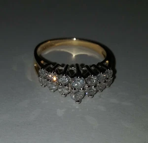 14K Yellow/White Gold M&GN 14 Diamond Ring Size 7.5 - Picture 1 of 7