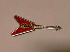 Rush red guitar V shape Vintage metal logo music badge hardrock