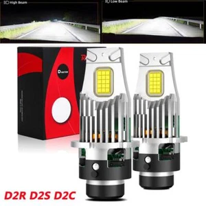 2X LED Headlight Bulb Replace D2S D2R HID Xenon Super White 6000K Conversion Kit - Picture 1 of 10