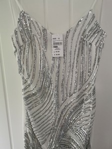 quiz white and silver dress
