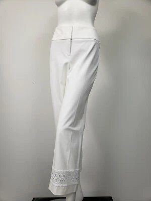 Pantalones al tobillo ALFANI blancos elásticos de algodón con ribete de encaje pierna ajustada talla 22W nuevos con etiquetas $84.50 Foto 1 de 4