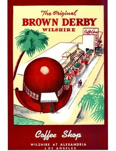THE BROWN DERBY LOS ANGELES MENU COVER REPRINT 8.5X11 GLOSSY VINTAGE - Picture 1 of 1