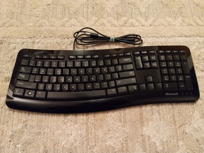 Microsoft Comfort Curve Keyboard 3000 USB Multimedia Contour 1482 Ku-1079 - Image 1 of 4