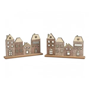 Formano - Häuserzeile 26cm Filz mit Holz - Bild 1 von 5