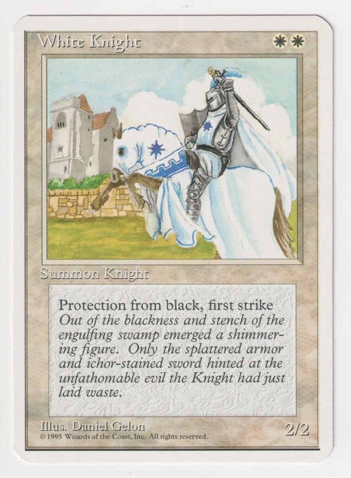 Miscut White Knight NM 4th MTG Magic Factory Error Misprint Alpha Cut Corners! - Image 1 of 2