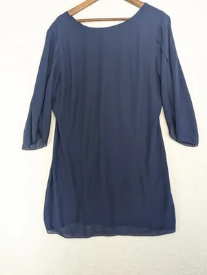 Grace Karin Women's Dress Elegant Chiffon Navy Split Sleeve Zip XL - Image 1 of 4