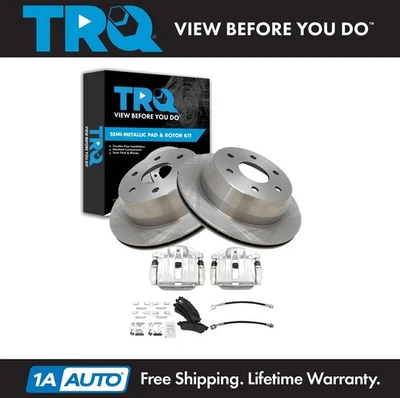 TRQ Brake Pad & Rotor Kit Semi-Metallic Fits 2000-2001 Chevrolet Tahoe GMC Yukon - Image 1 of 4