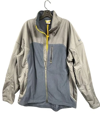 Chaqueta Nike Para Hombre XL Gris Azul Softshell Polar Cremallera Completa Bolsillos Swoosh Atlética Foto 1 de 4