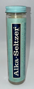 De colección - Etiqueta de papel de botella de vidrio Alka Seltzer y tornillo de estaño en la parte superior - 25 tabletas - Imagen 1 de 5