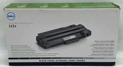 Cartucho de tóner original Dell 113, negro alto rendimiento 2500pgs 1130 1133 1135n 1130n Foto 1 de 2