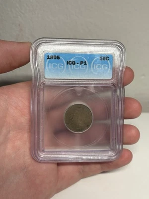 1805 P1 Draped Bust Dime Graded By ICG - Image 1 of 4