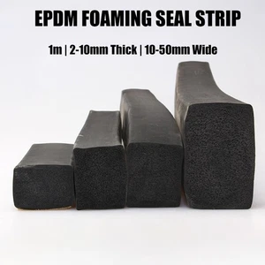 Tira de sello de espuma EPDM de 1 m 2 mm-10 mm de grosor 10 mm-50 mm de ancho desgaste altamente elástica - Imagen 1 de 5