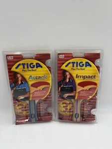 Stiga Impact & Attack Lot of 2 Table Tennis Ping Pong Paddle 5 Ply Competition - Picture 1 of 10