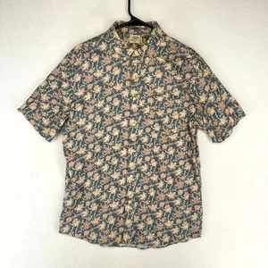 Camiseta Faherty $138 Para Hombres Desteñida Floral Mezcla de Cáñamo Abotonada Talla M NUEVA - Imagen 1 de 10