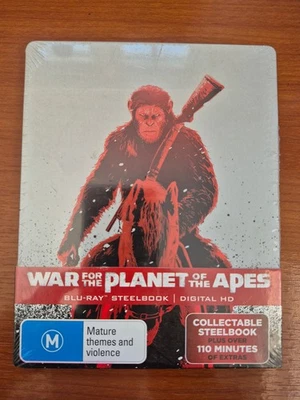 WAR FOR THE PLANET OF THE APES BLU RAY - NEW & SEALED STEELBOOK FREE POST - image 1 of 2