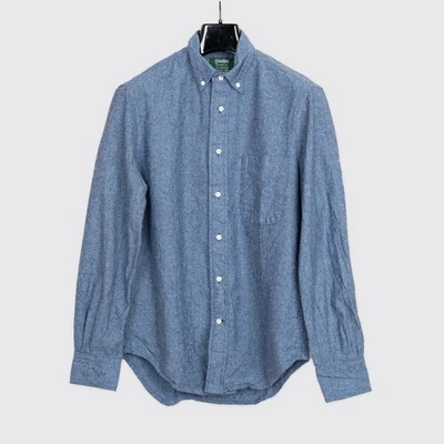 Gitman Vintage Shirt Size 14.5 Nautical Blue Cotton Linen Chambray - Image 1 of 3
