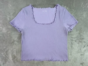 Aerie Women’s Superchill Seamless Ruffle Bra Top Lavender Size XL - Picture 1 of 7