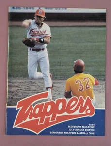 Revista de marcadores Edmonton Trappers 1984 edición julio-agosto club de béisbol - Imagen 1 de 5