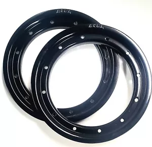 Pair 9" Atv Beadlock Rear Rings for Alba Racing & DWT beadlock Wheels Black - Picture 1 of 2