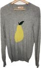 Papinelle cashmere sweater womens knit jumper size large grey pear