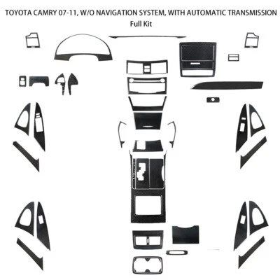 47Pcs For Toyota Camry 2007-2011 Carbon Fiber Interior Full Kit Cover Trim - image 1 of 4