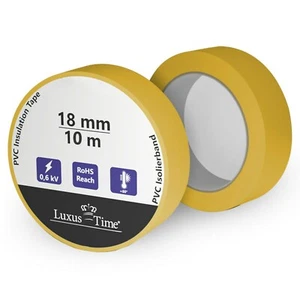 Cinta aislante PVC 10m x 18mm Cinta adhesiva eléctrica Cable PVC coche Amarillo de Luxury-Time - Imagen 1 de 1