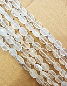 28Pcs/Strand 14x10x5mm Natural White Crystal Oval Loose Beads 15.5inch QQ650 - Picture 1 of 1