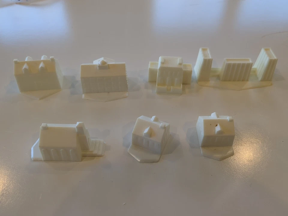 Juego de mesa The Game of Life 1985 vintage piezas de repuesto 7 edificios Foto 1 de 1