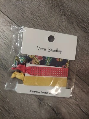 NUEVO CON ETIQUETAS Vera Bradley Brillantes Elastizados Corbatas para Cabello Tucán Fiesta Cola de Caballo Soporte Foto 1 de 2