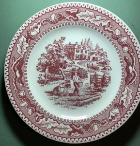 Vintage 1965 Memory Lane Royal Ironstone Red Transferware 6 1/4 “ Bread Plates - Picture 1 of 3