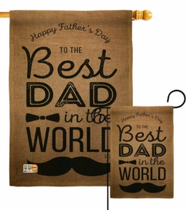 Bandera de jardín de arpillera del mejor padre del mundo familia día del padre yarda casa pancarta - Imagen 1 de 19