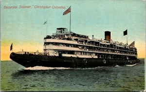 Excursion Steamer "Christopher Columbus" Postcard - Picture 1 of 2