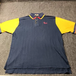 Vintage Lions Pride Polo Shirt Unicel Navy Blue Yellow Adult XXL 2XL USA Made - Picture 1 of 8