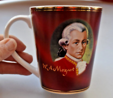 W. A. MOZART Mirabell Mug Classical Music AUSTRIAN CHOCOLATE Red Gold Tea/Coffee