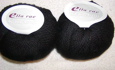 2 NIEJAS - Ella Rae - KAMELSOFT - 75% Lana ~ 25% Camel. Color #112 - NEGRO Foto 1 de 4