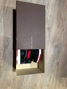 LOUIS VUITTON Slipstream Black Red Hi-Top Sneaker USA - Picture 1 of 9